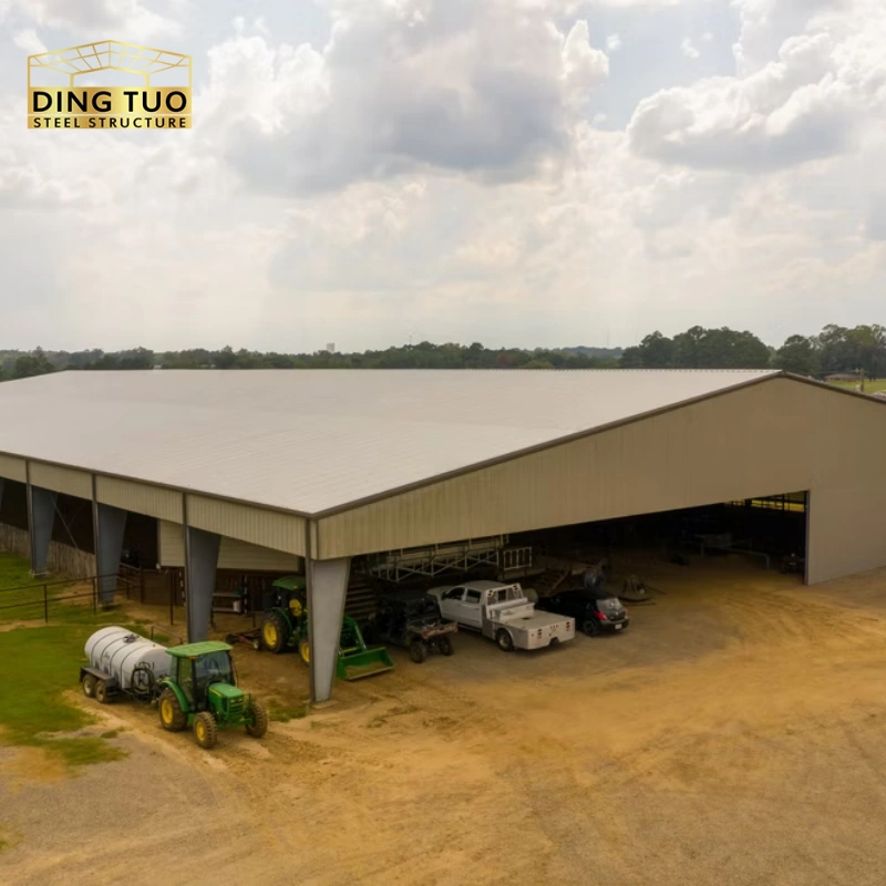 modern design steel structure building for cow and cattle dairy milking farm shed goat farm sheds