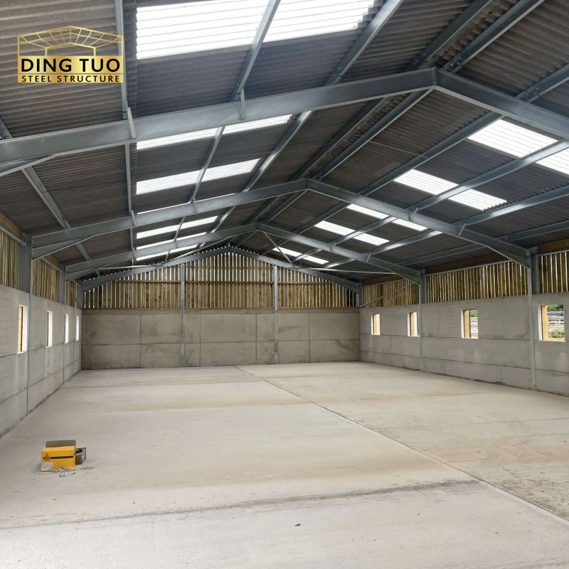 modern design steel structure building for cow and cattle dairy milking farm shed goat farm sheds