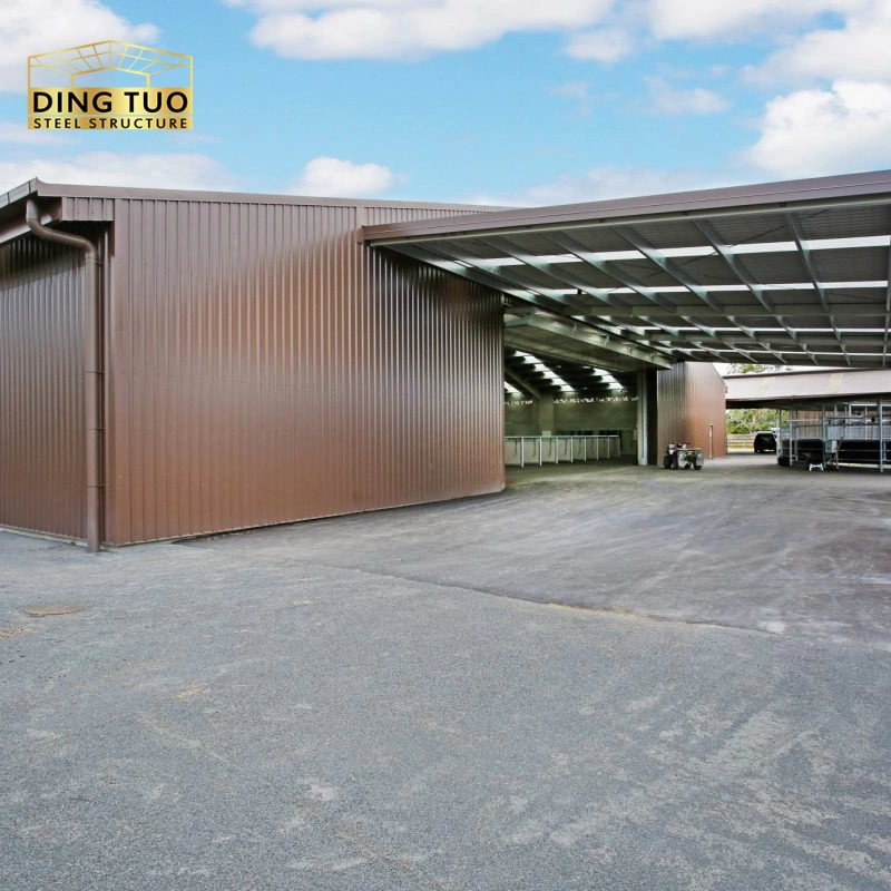 modern design steel structure building for cow and cattle dairy milking farm shed goat farm sheds