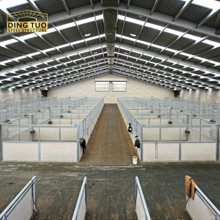 modern design steel structure building for cow and cattle dairy milking farm shed goat farm sheds